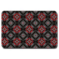 Abstract Black And Red Pattern Large Doormat 