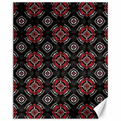 Abstract Black And Red Pattern Canvas 11  X 14  