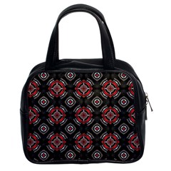 Abstract Black And Red Pattern Classic Handbags (2 Sides)