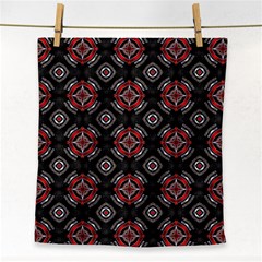 Abstract Black And Red Pattern Face Towel by Amaryn4rt