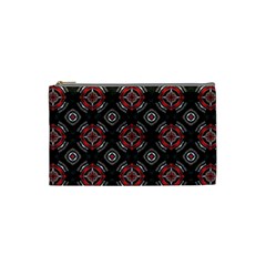 Abstract Black And Red Pattern Cosmetic Bag (small) 