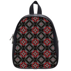 Abstract Black And Red Pattern School Bags (small) 