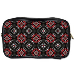 Abstract Black And Red Pattern Toiletries Bags 2-side