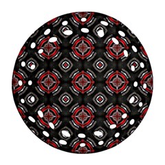 Abstract Black And Red Pattern Ornament (round Filigree) by Amaryn4rt