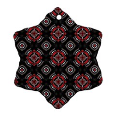 Abstract Black And Red Pattern Ornament (snowflake) by Amaryn4rt