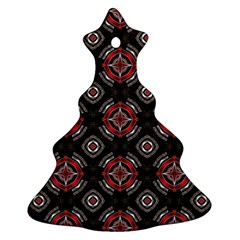 Abstract Black And Red Pattern Ornament (christmas Tree)  by Amaryn4rt