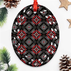 Abstract Black And Red Pattern Ornament (oval Filigree) by Amaryn4rt