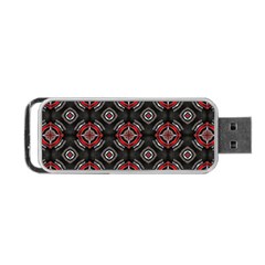 Abstract Black And Red Pattern Portable Usb Flash (two Sides)