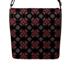 Abstract Black And Red Pattern Flap Messenger Bag (l) 