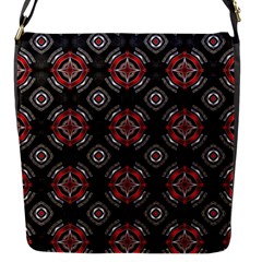 Abstract Black And Red Pattern Flap Messenger Bag (s)