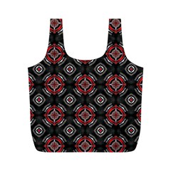 Abstract Black And Red Pattern Full Print Recycle Bags (m) 