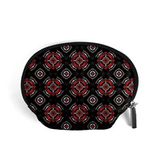 Abstract Black And Red Pattern Accessory Pouches (small) 