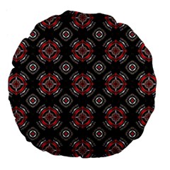 Abstract Black And Red Pattern Large 18  Premium Flano Round Cushions