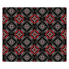 Abstract Black And Red Pattern Double Sided Flano Blanket (small) 