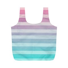 Colorful Horizontal Lines Full Print Recycle Bags (m)  by Brittlevirginclothing