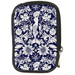 White Dark blue flowers Compact Camera Cases Front