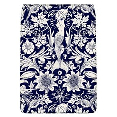 White Dark Blue Flowers Flap Covers (l)  by Brittlevirginclothing