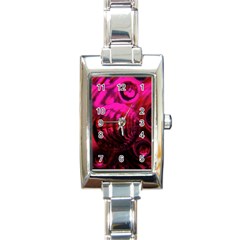 Abstract Bubble Background Rectangle Italian Charm Watch