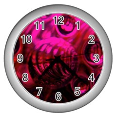 Abstract Bubble Background Wall Clocks (silver)  by Amaryn4rt