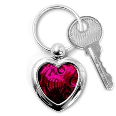 Abstract Bubble Background Key Chains (heart) 