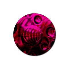 Abstract Bubble Background Rubber Round Coaster (4 Pack) 