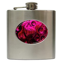 Abstract Bubble Background Hip Flask (6 Oz)