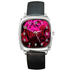 Abstract Bubble Background Square Metal Watch