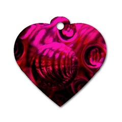 Abstract Bubble Background Dog Tag Heart (one Side)