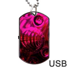 Abstract Bubble Background Dog Tag Usb Flash (two Sides) by Amaryn4rt