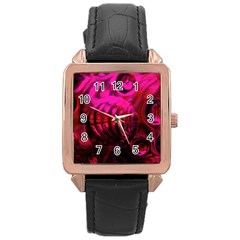 Abstract Bubble Background Rose Gold Leather Watch 