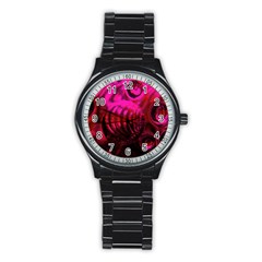 Abstract Bubble Background Stainless Steel Round Watch