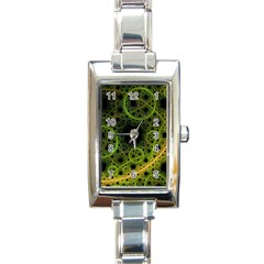 Abstract Circles Yellow Black Rectangle Italian Charm Watch