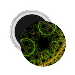 Abstract Circles Yellow Black 2 25  Magnets