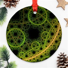 Abstract Circles Yellow Black Ornament (round)