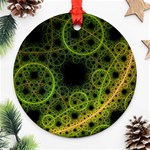 Abstract Circles Yellow Black Ornament (Round) Front