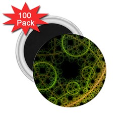 Abstract Circles Yellow Black 2 25  Magnets (100 Pack)  by Amaryn4rt