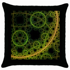 Abstract Circles Yellow Black Throw Pillow Case (black)