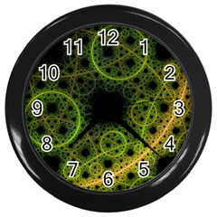 Abstract Circles Yellow Black Wall Clocks (black)