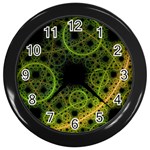 Abstract Circles Yellow Black Wall Clocks (Black) Front