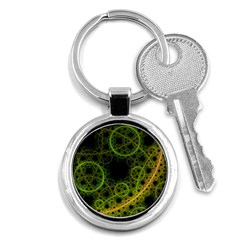 Abstract Circles Yellow Black Key Chains (round) 