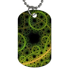 Abstract Circles Yellow Black Dog Tag (one Side)