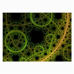 Abstract Circles Yellow Black Large Glasses Cloth