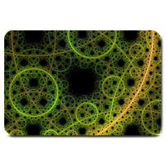 Abstract Circles Yellow Black Large Doormat 