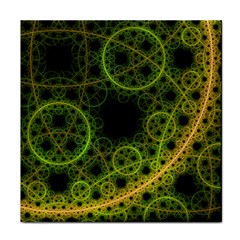 Abstract Circles Yellow Black Face Towel