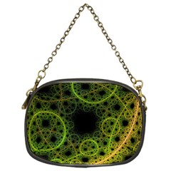 Abstract Circles Yellow Black Chain Purses (one Side) 