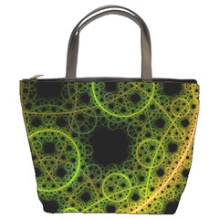 Abstract Circles Yellow Black Bucket Bags