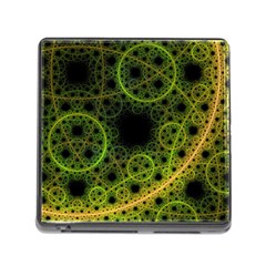 Abstract Circles Yellow Black Memory Card Reader (square)