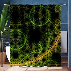 Abstract Circles Yellow Black Shower Curtain 60  X 72  (medium) 