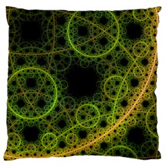 Abstract Circles Yellow Black Large Cushion Case (one Side)