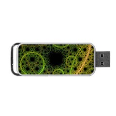 Abstract Circles Yellow Black Portable Usb Flash (one Side)